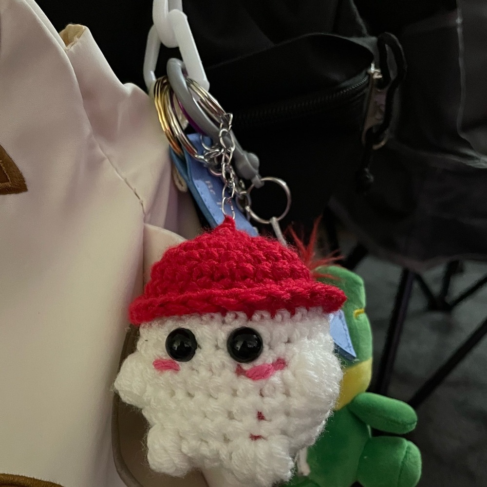 Cute crochet mushroom boi keychain 🍄 #crochet #mushroom #keychain